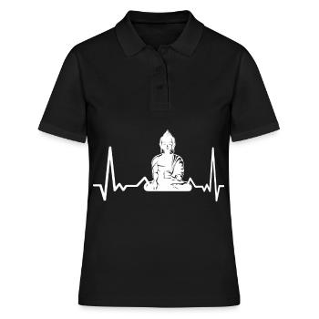Bouddha Heartbeat Tian Tan Bouddha - Polo Femme - noir - Devant - Ailine (174cm)
