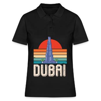 Dubai Sunrise Burj Khalifa Émirats arabes unis Moyen-Orient - Polo Femme - noir - Devant - Ailine (174cm)