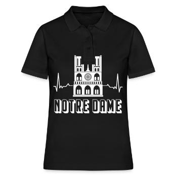 Cathédrale Notre Dame Heartbeat parisienne - Polo Femme - noir - Devant - Ailine (174cm)