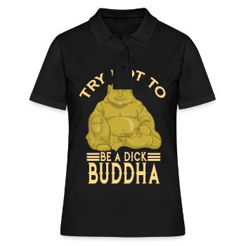 Buddha Friend Meditation Buddhismus - Frauen Polo Shirt - Schwarz - Vorne - Ailine (174cm)