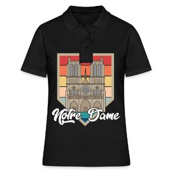 Cathédrale Notre Dame Nostalgie Paris Ville - Polo Femme - noir - Devant - Ailine (174cm)