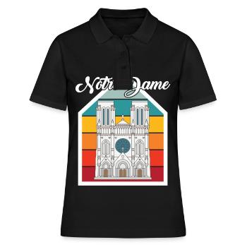 Nostalgie Cathédrale Notre-Dame de Paris Français - Polo Femme - noir - Devant - Ailine (174cm)