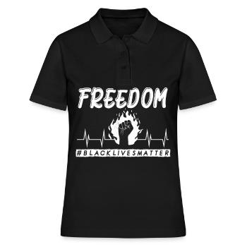 Freedom Fist Black Afrique du Sud Heartbeat - Polo Femme - noir - Devant - Ailine (174cm)