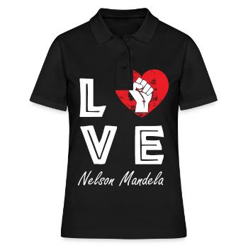 Nelson Mandela Love Freedom Faust Afrique du Sud - Polo Femme - noir - Devant - Ailine (174cm)