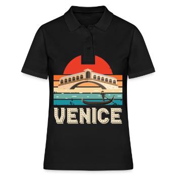 Venedig Canal Grande Gondel Norditalien - Frauen Polo Shirt - Schwarz - Vorne - Ailine (174cm)