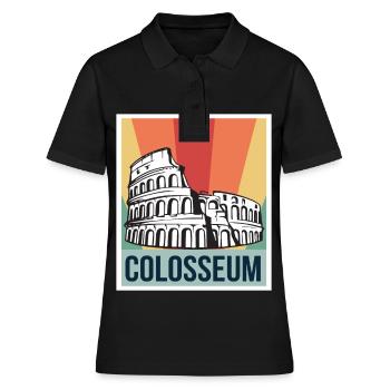 Colosseum Rétro Gladiateur Duel Romain - Polo Femme - noir - Devant - Ailine (174cm)
