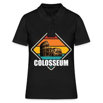 Colisée Rome Italie Gladiateurs Romains - Polo Femme - noir - Devant - Ailine (174cm)
