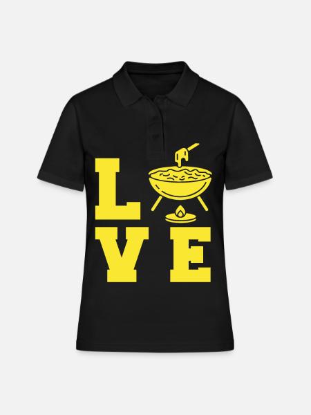 Fondue LOVE Cheese Alpes Suisse - Polo Femme - noir