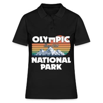National Park Washington Nationalpark - Frauen Polo Shirt - Schwarz - Vorne - Ailine (174cm)