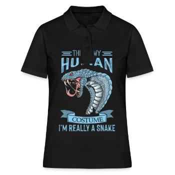 Schlangen Kostüm Kobra Schlange Boa - Frauen Polo Shirt - Schwarz - Vorne - Ailine (174cm)