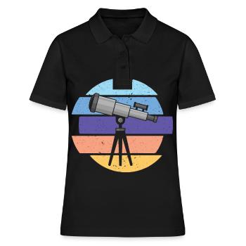 Télescope Astronome Galaxie Voie Lactée - Polo Femme - noir - Devant - Ailine (174cm)