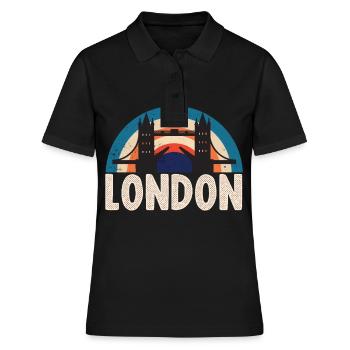 London Tower Bridge England Themse - Frauen Polo Shirt - Schwarz - Vorne - Ailine (174cm)