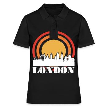 Londres Skyline Big Ben Westminster Château - Polo Femme - noir - Devant - Ailine (174cm)