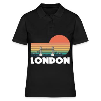 London Themse Tower Bridge England Westminster - Frauen Polo Shirt - Schwarz - Vorne - Ailine (174cm)