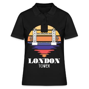 London Tower Bridge UK England Themse - Frauen Polo Shirt - Schwarz - Vorne - Ailine (174cm)