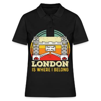 London UK Tower Bridge England Thames - Women's Polo Shirt - black - Front - Ailine (174cm)