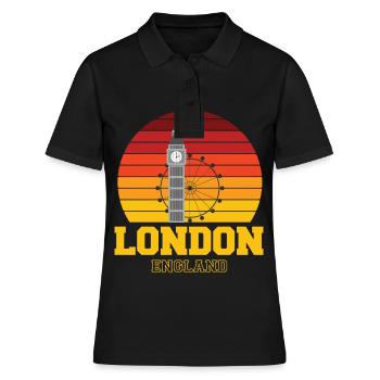 Londres Angleterre Big Ben London Eye - Polo Femme - noir - Devant - Ailine (174cm)