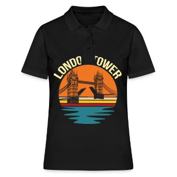 London Tower Themse UK England - Frauen Polo Shirt - Schwarz - Vorne - Ailine (174cm)