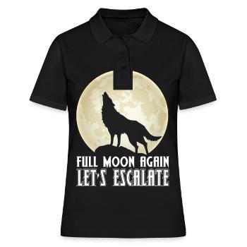 Wolf Vollmond Eskalation Rudel Wölfe - Frauen Polo Shirt - Schwarz - Vorne - Ailine (174cm)