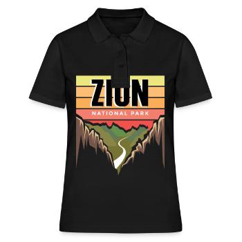 Parc national Souvenir Utah Zion Canyon Nature Wall - Polo Femme - noir - Devant - Ailine (174cm)