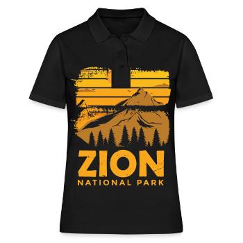 Parc national de Zion Canyon de l’Utah Campin de randonnée naturelle - Polo Femme - noir - Devant - Ailine (174cm)