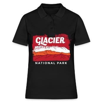 Glacier Souvenir Parc national des monts Montana - Polo Femme - noir - Devant - Ailine (174cm)