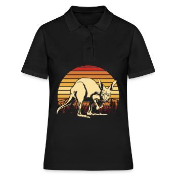 Kangourou Rétro Australie Down Under Outback - Polo Femme - noir - Devant - Ailine (174cm)