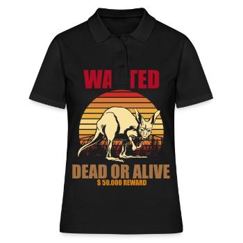 Känguru Wanted Australien Souvenir Outback - Frauen Polo Shirt - Schwarz - Vorne - Ailine (174cm)