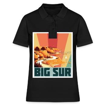 Big Sur Ufer Kalifornien Souvenir Ozean Natur Küst - Frauen Polo Shirt - Schwarz - Vorne - Ailine (174cm)
