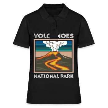 Vulkan Souvenir Nationalpark Hawaii Volcano Island - Frauen Polo Shirt - Schwarz - Vorne - Ailine (174cm)