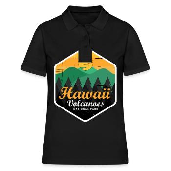 Hawaii Volcanoes Nationalpark Souvenir - Frauen Polo Shirt - Schwarz - Vorne - Ailine (174cm)
