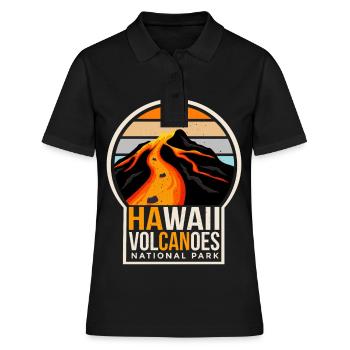 Hawaii Volcanoes Nationalpark Souvenir Vulkaninsel - Frauen Polo Shirt - Schwarz - Vorne - Ailine (174cm)