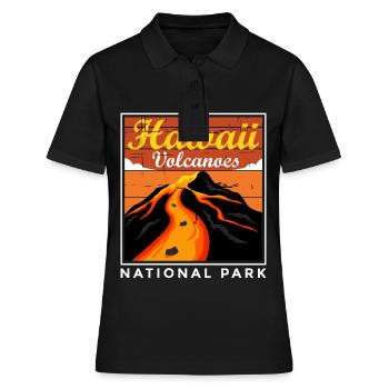 Parc national du volcan Hawaii Souvenir Île volcanique - Polo Femme - noir - Devant - Ailine (174cm)