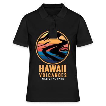 Hawaii Volcanoes Nationalpark Vulkan Insel Souveni - Frauen Polo Shirt - Schwarz - Vorne - Ailine (174cm)