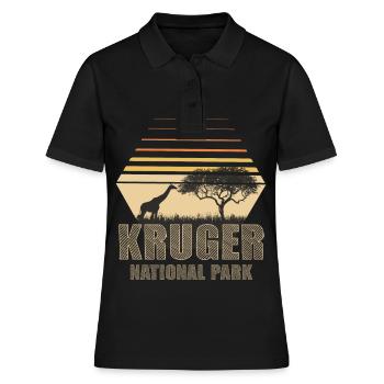 Krüger-Nationalpark Südafrika Giraffe Wildtier-Saf - Frauen Polo Shirt - Schwarz - Vorne - Ailine (174cm)