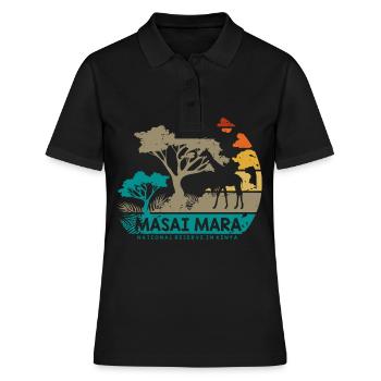 Masai Mara Safari Réserve nationale Kenya Serengeti - Polo Femme - noir - Devant - Ailine (174cm)
