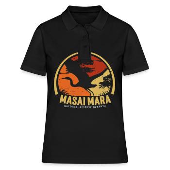 Réserve nationale du Masai Mara Kenya Serengeti Wildti - Polo Femme - noir - Devant - Ailine (174cm)