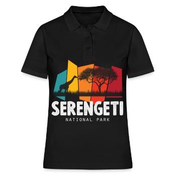 Serengeti Safari Parc National Afrique Savannah Giraf - Polo Femme - noir - Devant - Ailine (174cm)