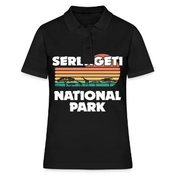 Parc national du Serengeti Africa Safari dans la Savane - Polo Femme - noir - Devant - Ailine (174cm)