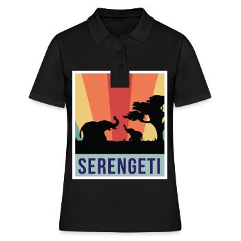 Elephant Safari Parc National Serengeti Souvenir A - Polo Femme - noir - Devant - Ailine (174cm)