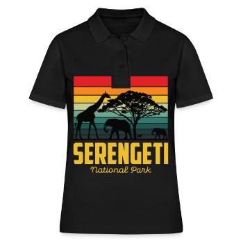 Serengeti Tanzanie Safari Africa National Park Big - Polo Femme - noir - Devant - Ailine (174cm)