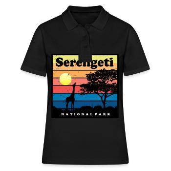 Safari Girafe Serengeti Afrique Parc National Tans - Polo Femme - noir - Devant - Ailine (174cm)