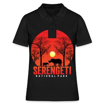 Safari animalier dans le parc national de Rhino Serengeti be - Polo Femme - noir - Devant - Ailine (174cm)