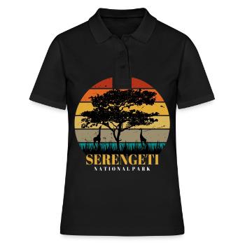 Girafe Serengeti Safari Afrique Parc National Tansa - Polo Femme - noir - Devant - Ailine (174cm)