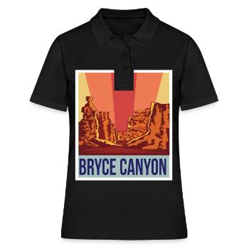 Bryce Canyon Retro National Park Souvenir Utah Rock - Polo Femme - noir - Devant - Ailine (174cm)