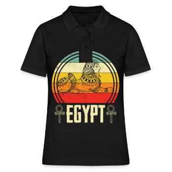 Egypte Pharaon Anubis Sphinx Pyramides d’égyptologie - Polo Femme - noir - Devant - Ailine (174cm)