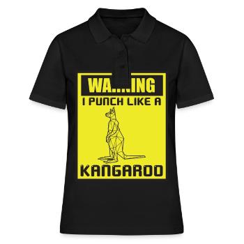 Kangourou Punch Australie Marsupiaux Drôle Kän - Polo Femme - noir - Devant - Ailine (174cm)