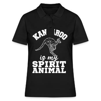 Kangaroo Spirit Animal Australien Outback Beutelti - Frauen Polo Shirt - Schwarz - Vorne - Ailine (174cm)