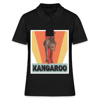 Kangourou Rétro Outback Australie Marsupiaux Kangourou - Polo Femme - noir - Devant - Ailine (174cm)