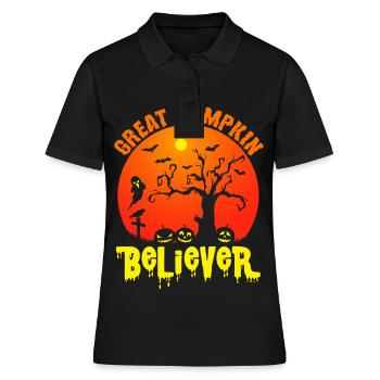 Cauchemar Citrouille Halloween Party Sorcière - Polo Femme - noir - Devant - Ailine (174cm)